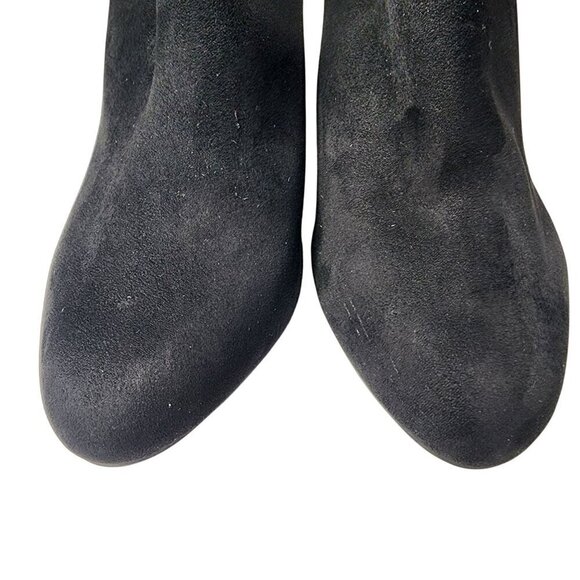 Zara Suede Leather Mix Stiletto Ankle Booties Black Size 6.5 (EU 37) - Picture 3 of 13